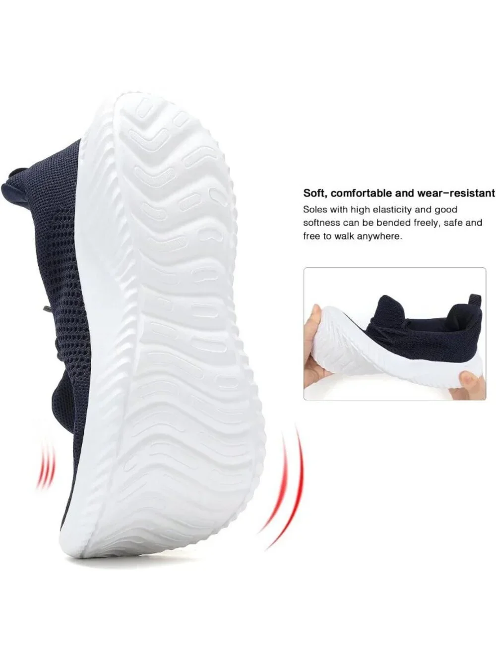Men's Navy Blue Ultra Light Breathable Casual Fashion Slip on Walking Sneaker